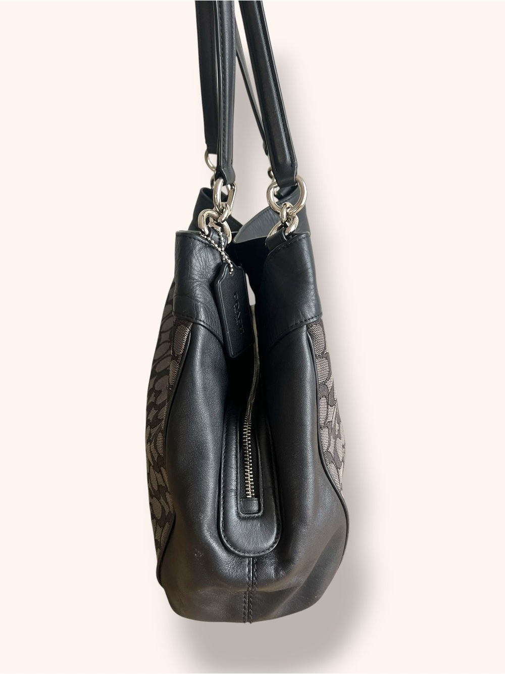 Coach Lexy Shoulder Bag Monogram Signature F57612 BLACK, Shoulder Tote - Picture 5 of 9